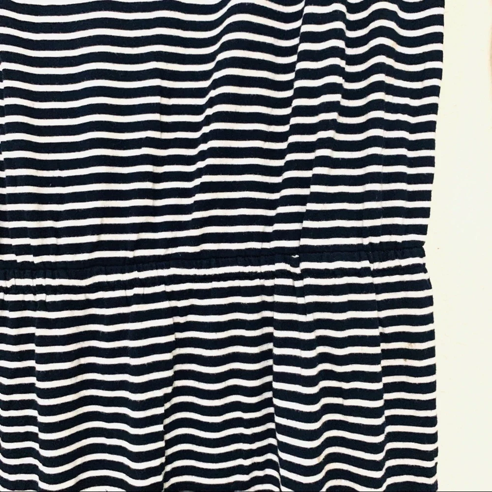 MICHEAL KORS M long sleeve black white striped dress nautical preppy comfy chic